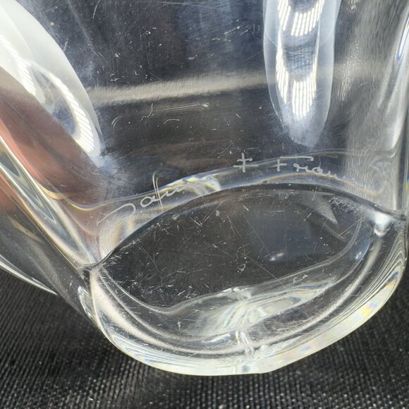 Daum France Clear Glass Crystal Free Form French Glass Dish Bowl Vintage Signed - Picture 8 of 16